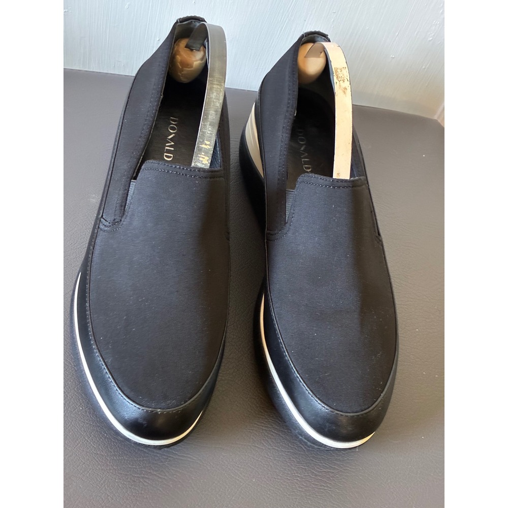 Donald‎ Pliner Lizzee Black Stretch Fabric Platform Slip On Sneakers Womens 7M